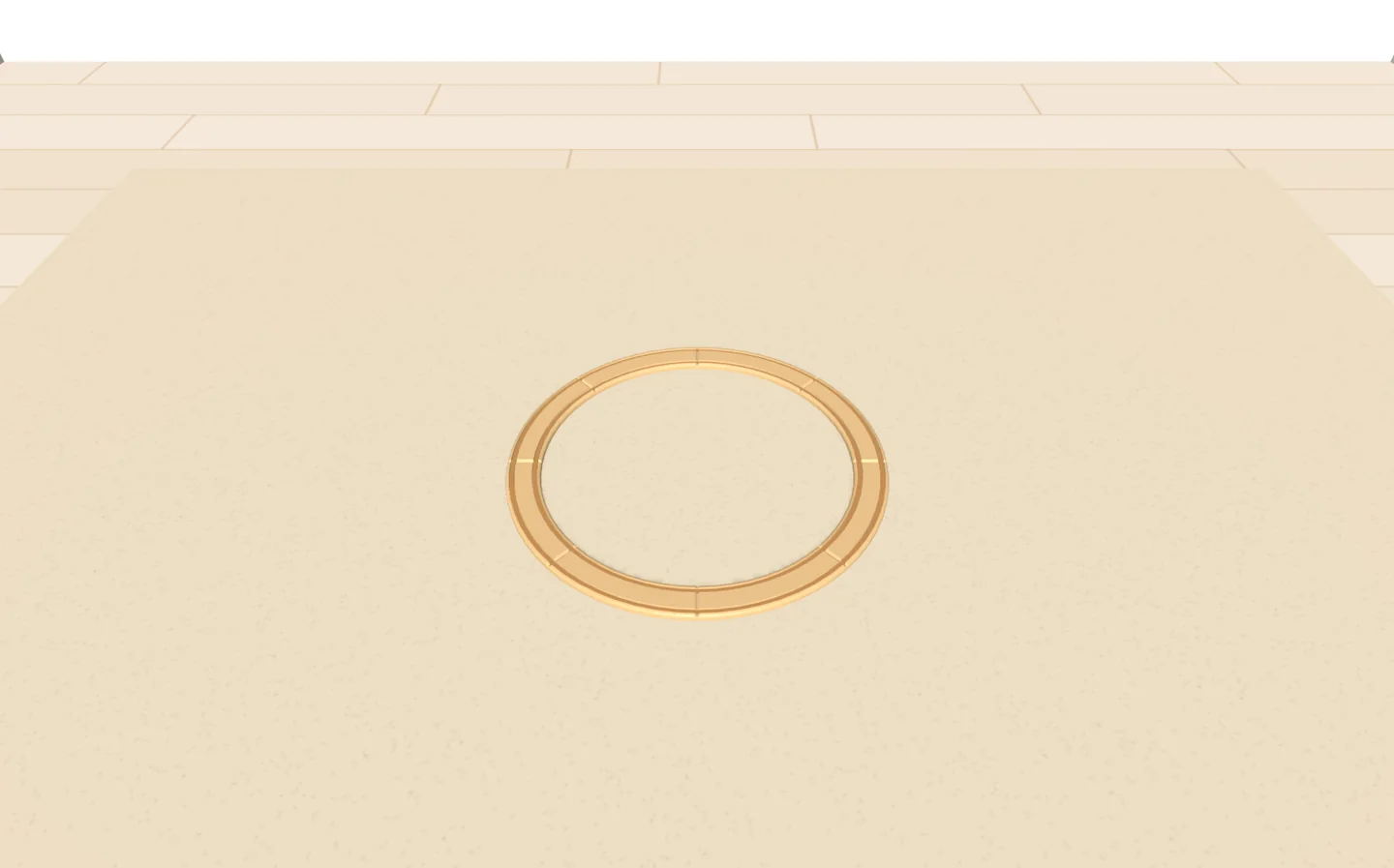 Ein Kreis aus acht großen Kurven aus Holzschienen, auf einem Teppich im Kinderzimmer, in der 3D-Ansicht von Trackplanner Kids.