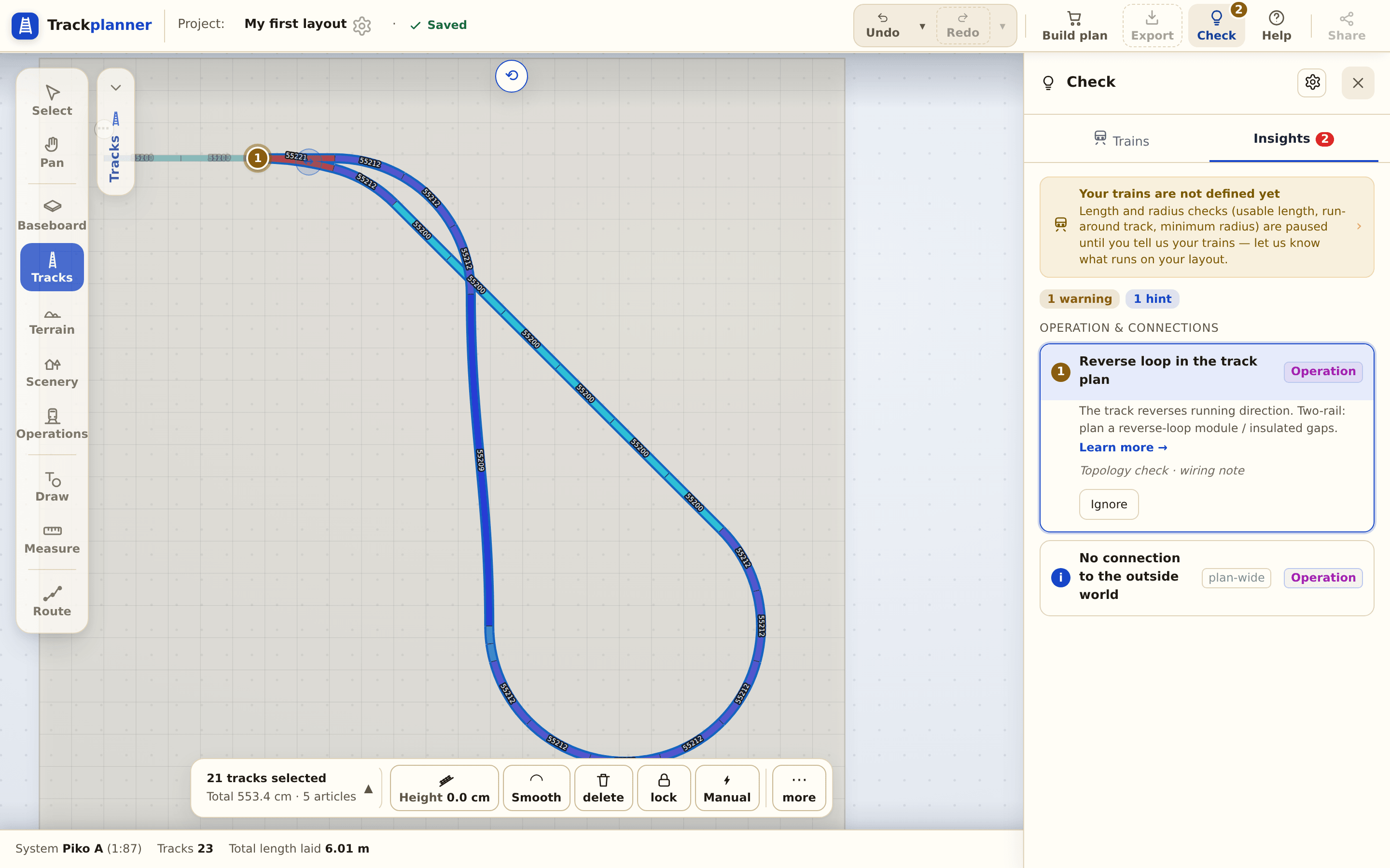 The tapped reversing-loop finding explains the polarity flip, the loop is highlighted