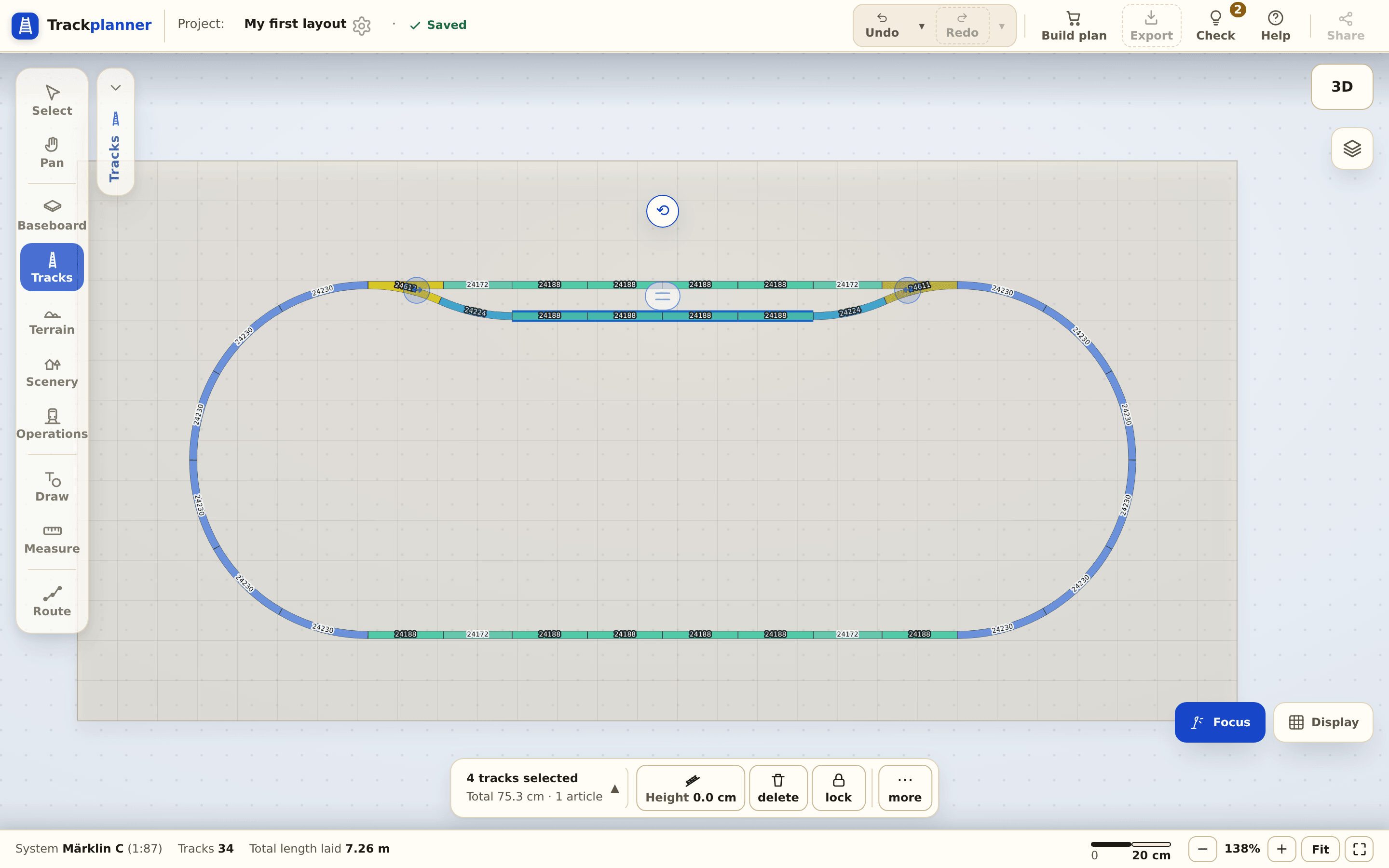 A second platform track with sufficient usable length
