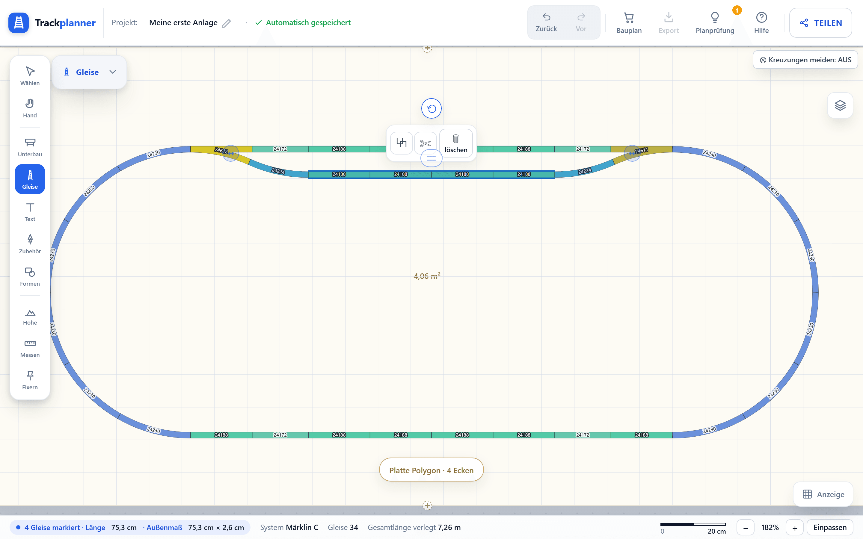 A second platform track with sufficient usable length