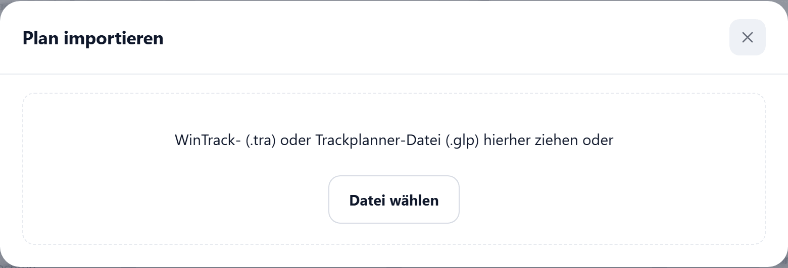 Eine WinTrack-Datei wird in die Import-Leiste gezogen